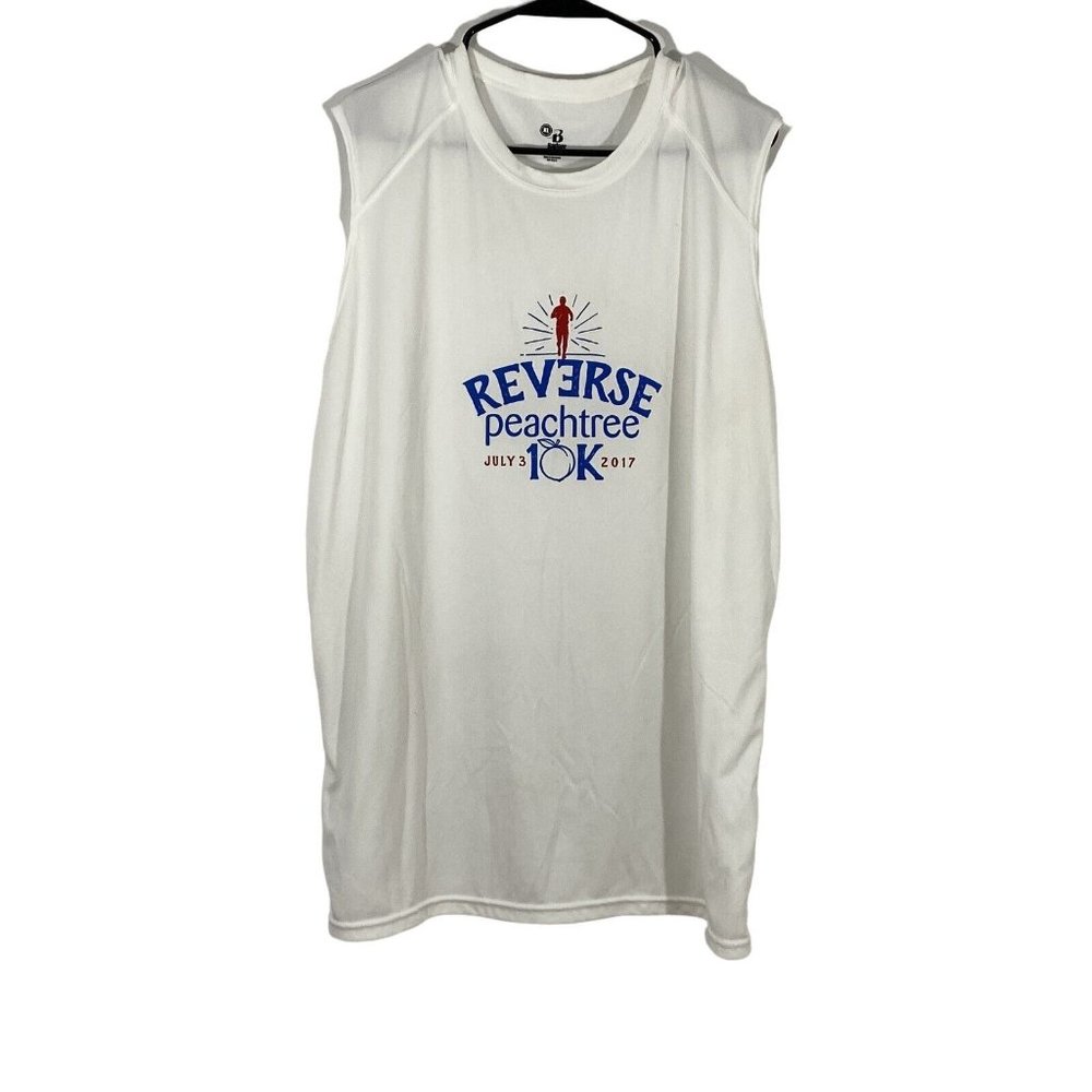 Reverse Peachtree July 10k July 3 2017 Badger Sport Mens White Tank Top Size XL